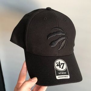 Toronto Raptors 47 Black on Black baseball cap hat adjustable NBA